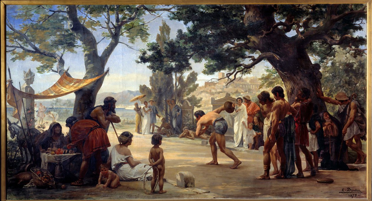 Græsk oldtid: ""Diskspillet"" (discobolus) paintrue af Joseph Dantan (1848-1897) 1875 Rouen, Museum of Fine Arts af Edouard Joseph Dantan