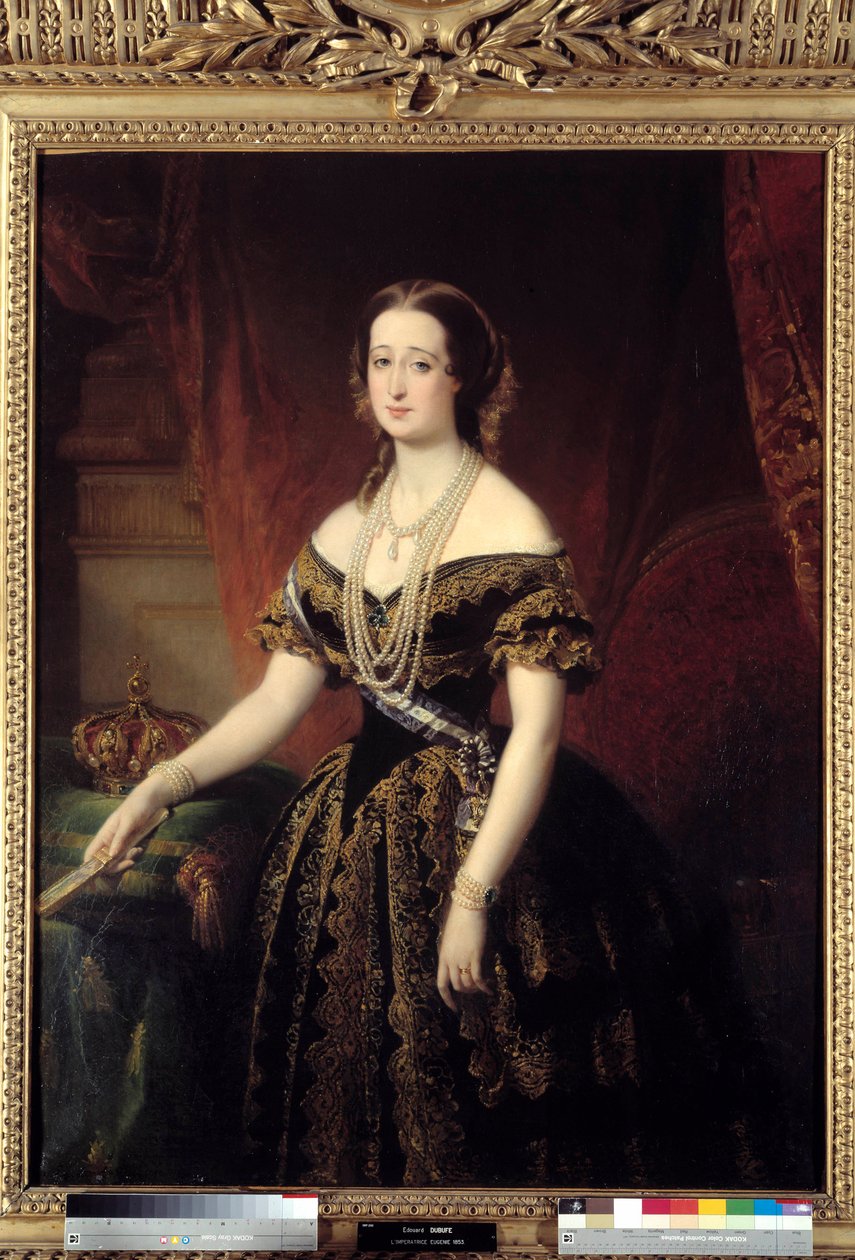 Portræt af Eugenia, imponeret af franskmændene (olie på lærred) af Edouard Louis Dubufe