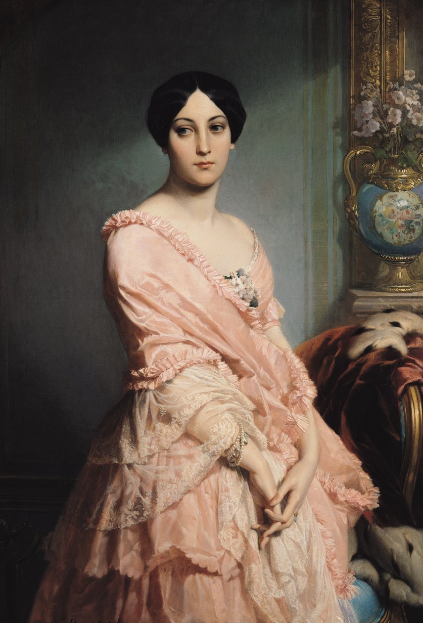 Portræt af Madame F, 1850-51 af Edouard Louis Dubufe