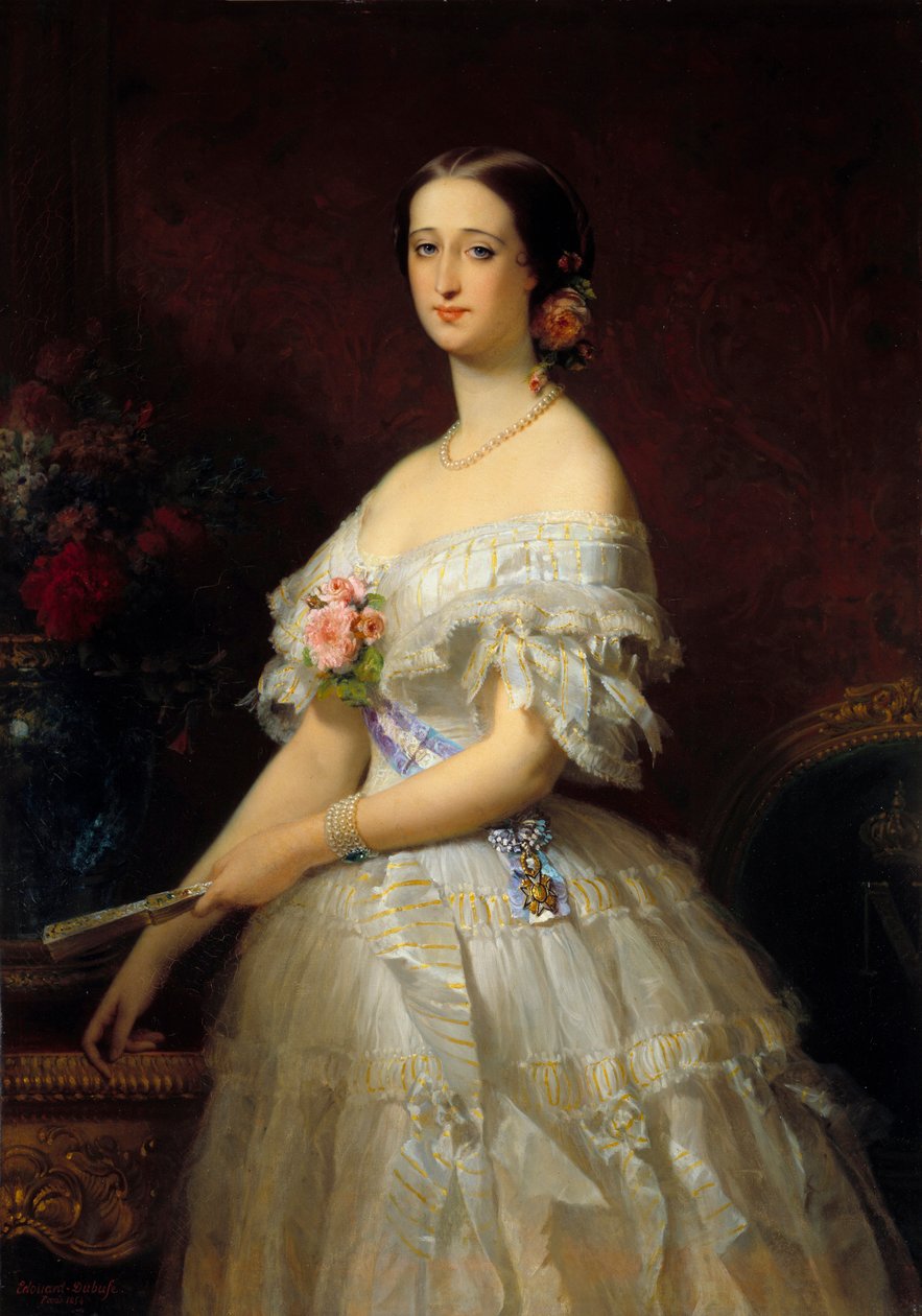 Portræt af Imperatrice Eugenie (1826-1920). Maleri af Edouard Louis Dubufe (1820-1883) af Edouard Louis Dubufe