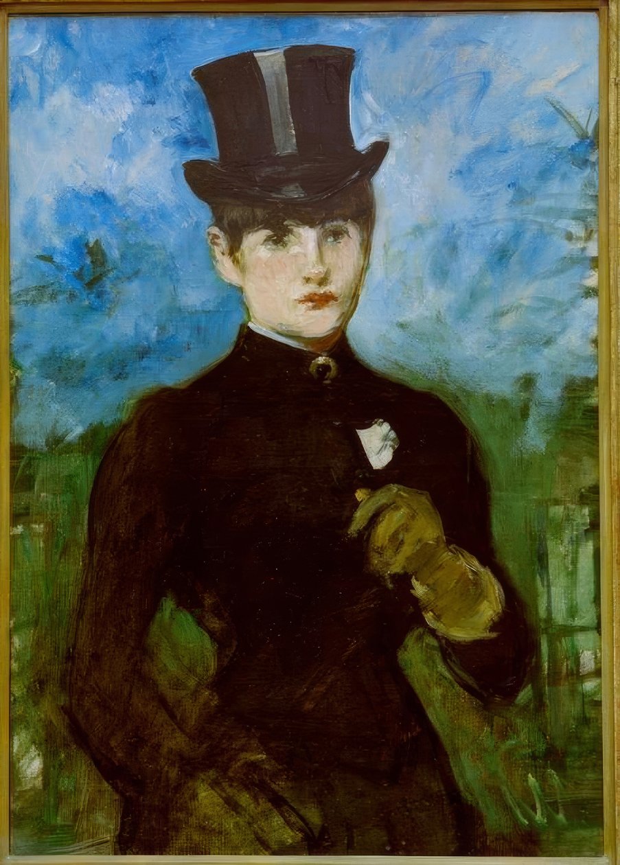 Amazon, blå baggrund af Édouard Manet