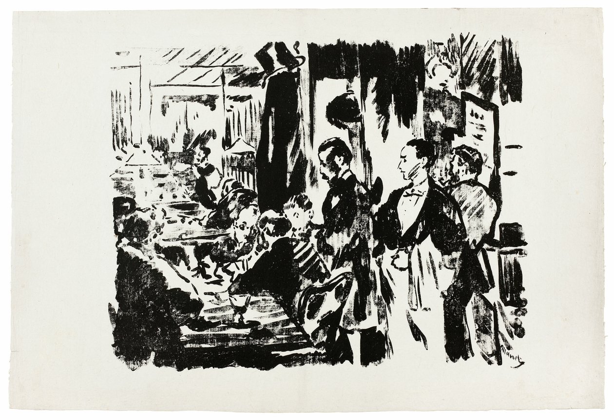 På Caféen (upubliceret tallerken) af Édouard Manet