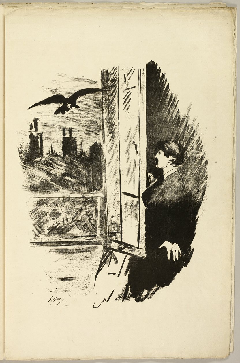 Ved vinduet ("Åbn her, jeg smed skodden..."), fra The Raven (Le Corbeau) af Édouard Manet