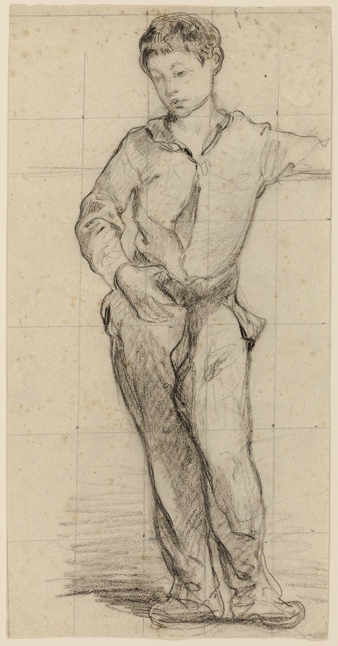 Tilskrives Édouard Manet - Ung mand stående (Léon Leenhoff) (recto), 1864-65 af Édouard Manet
