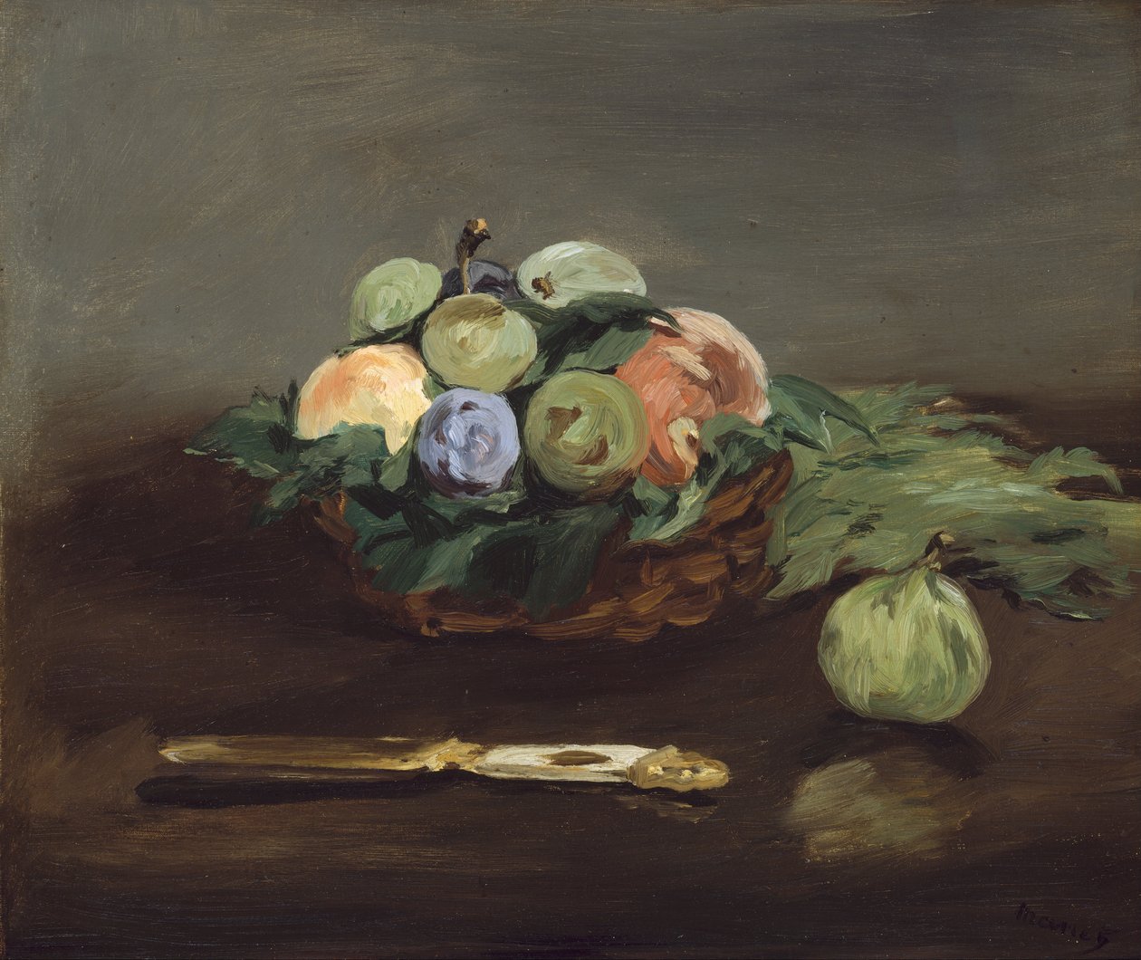 Kurv med frugt af Édouard Manet