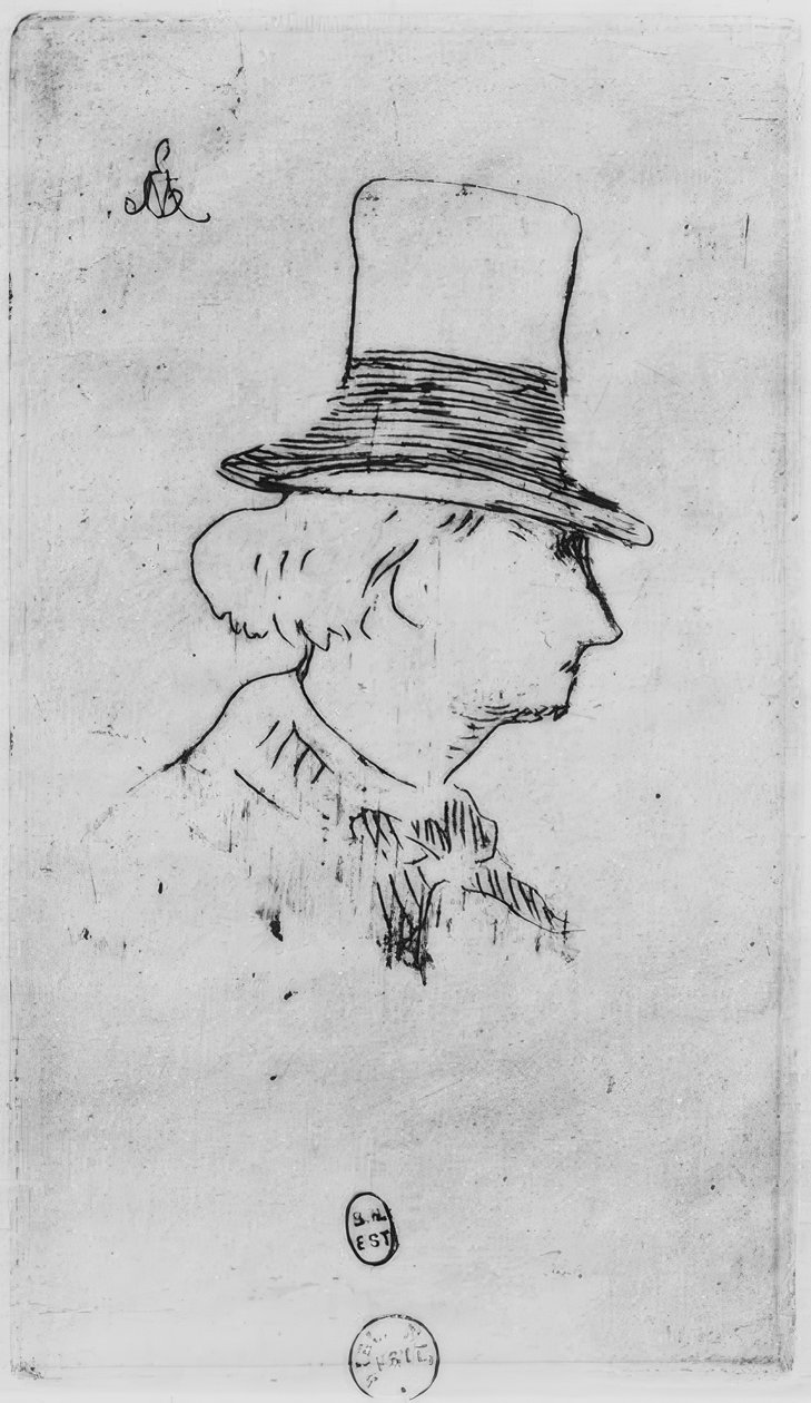 Baudelaire med hat af Édouard Manet