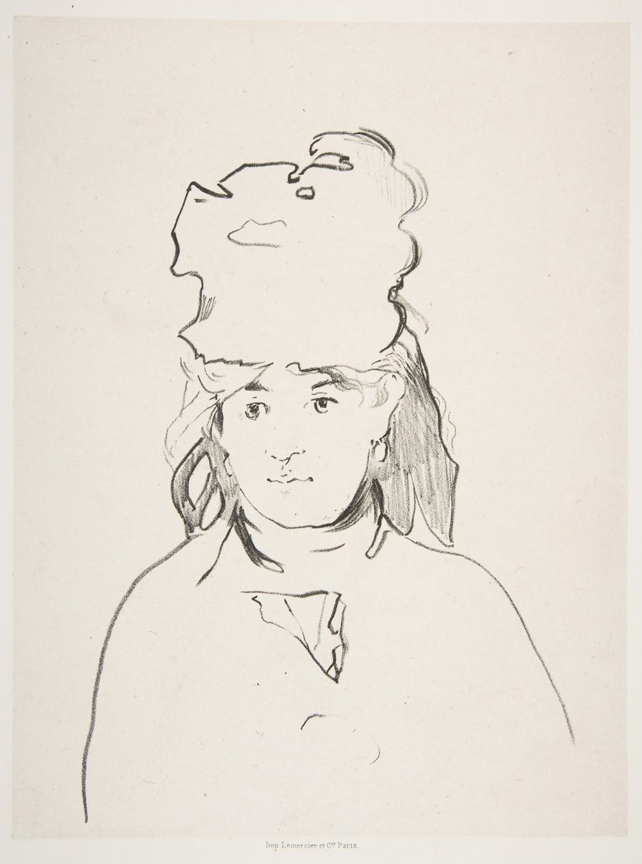 Berthe Morisot i silhuet, 1872-74, udgivet 1884. af Édouard Manet
