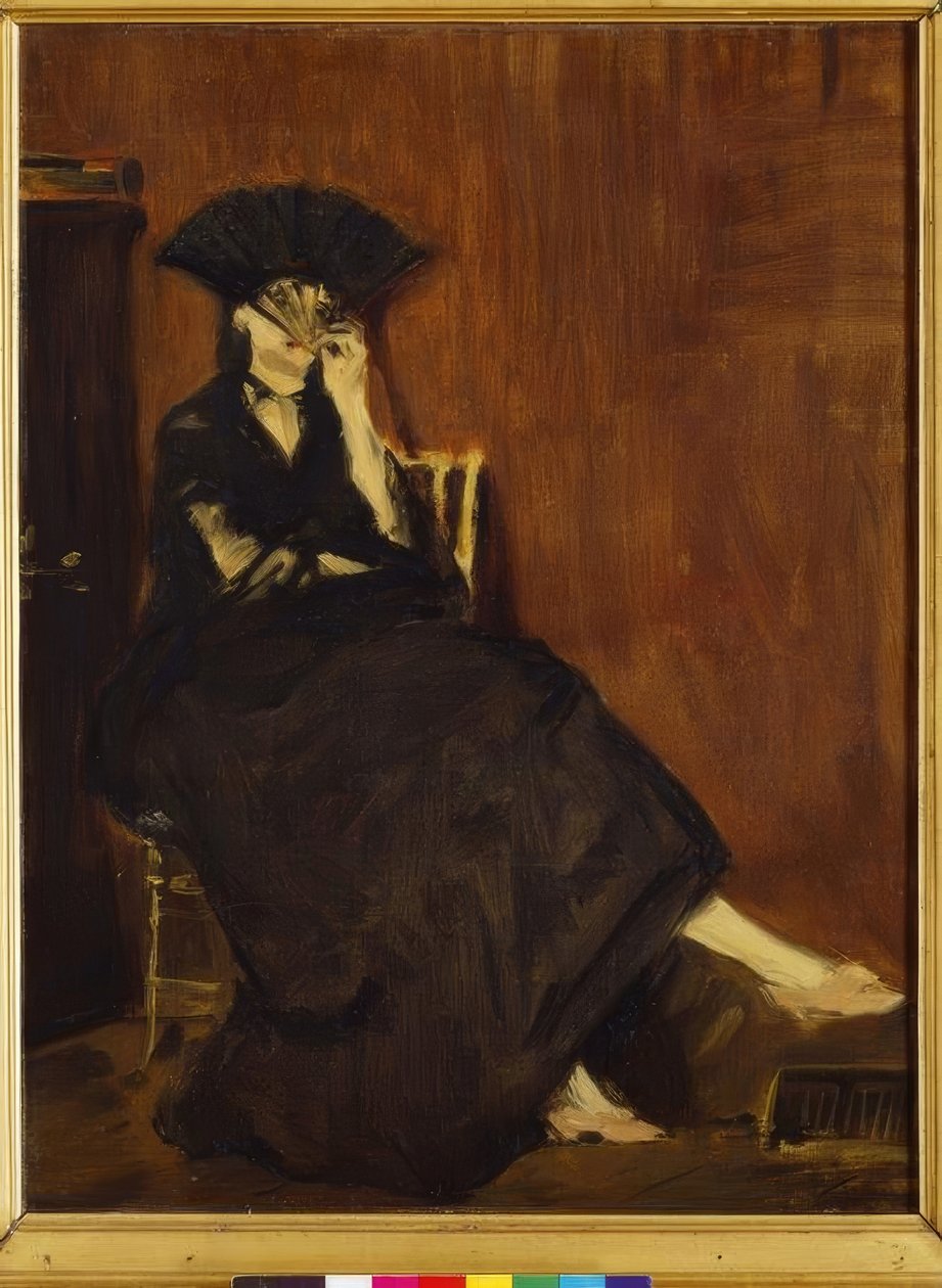 Berthe Morisot med ventilatoren af Édouard Manet