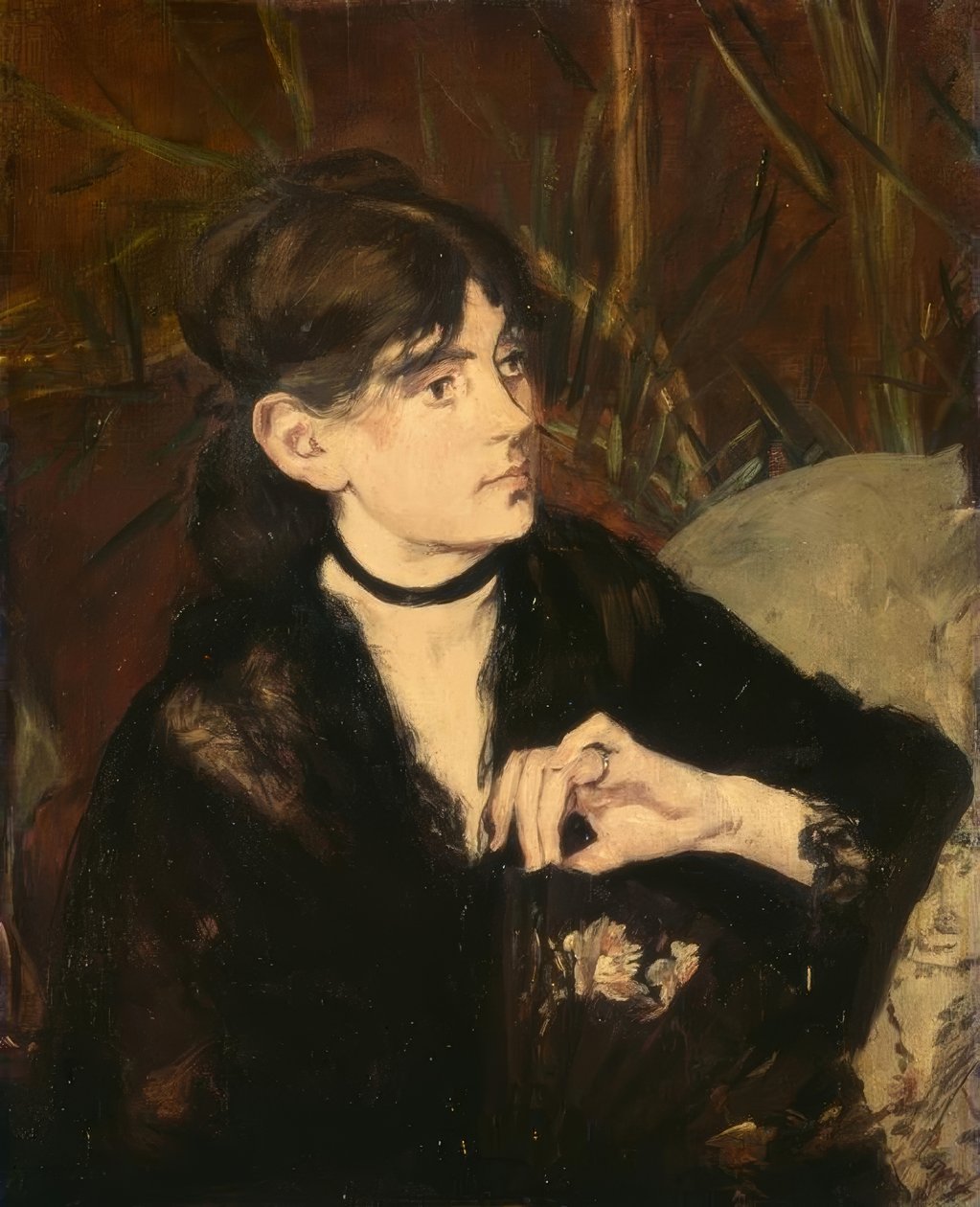Berthe Morisot holder en fan af Édouard Manet