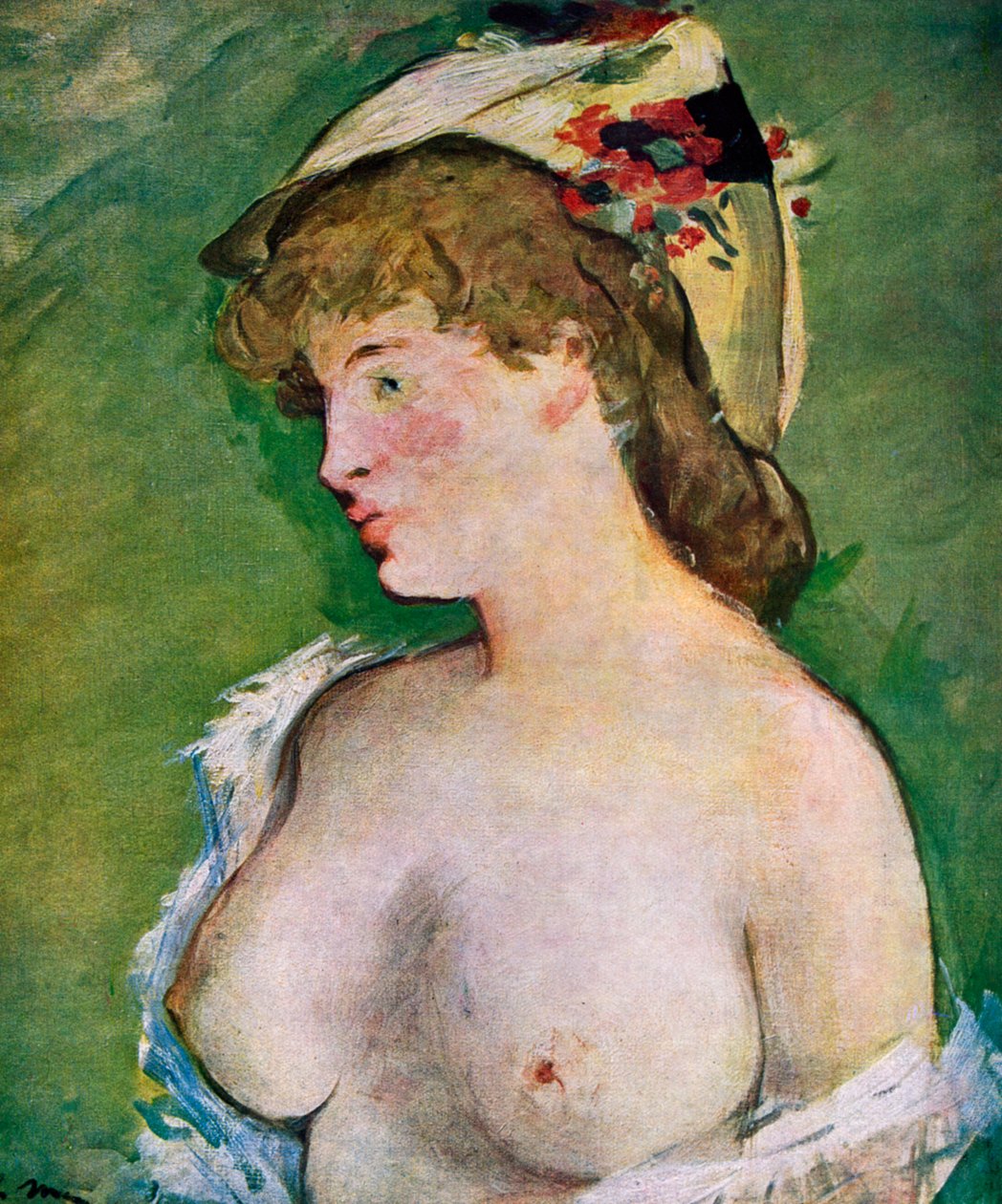 Blond kvinde med bare bryster, 1878. af Édouard Manet