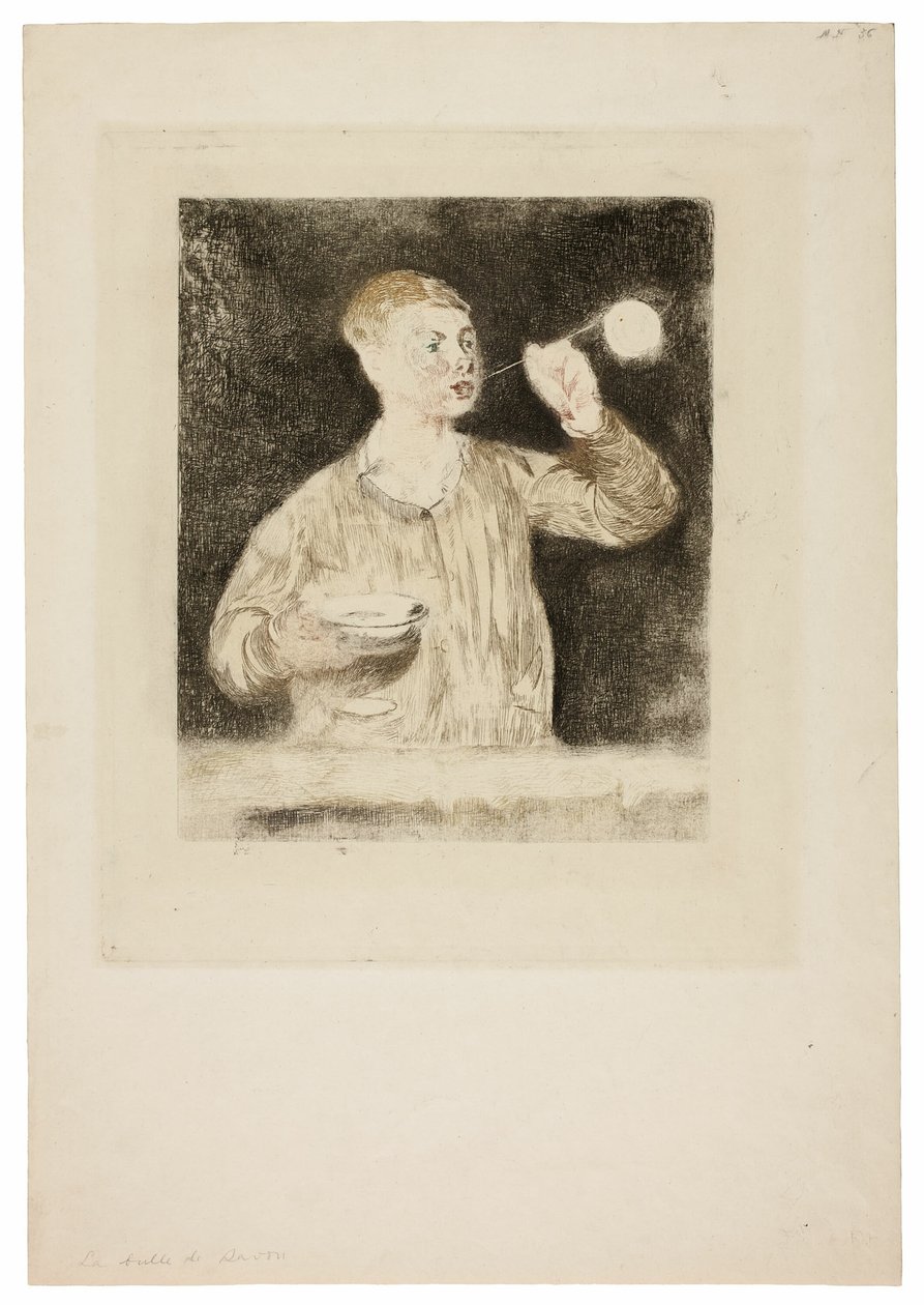 Dreng blæser sæbebobler af Édouard Manet