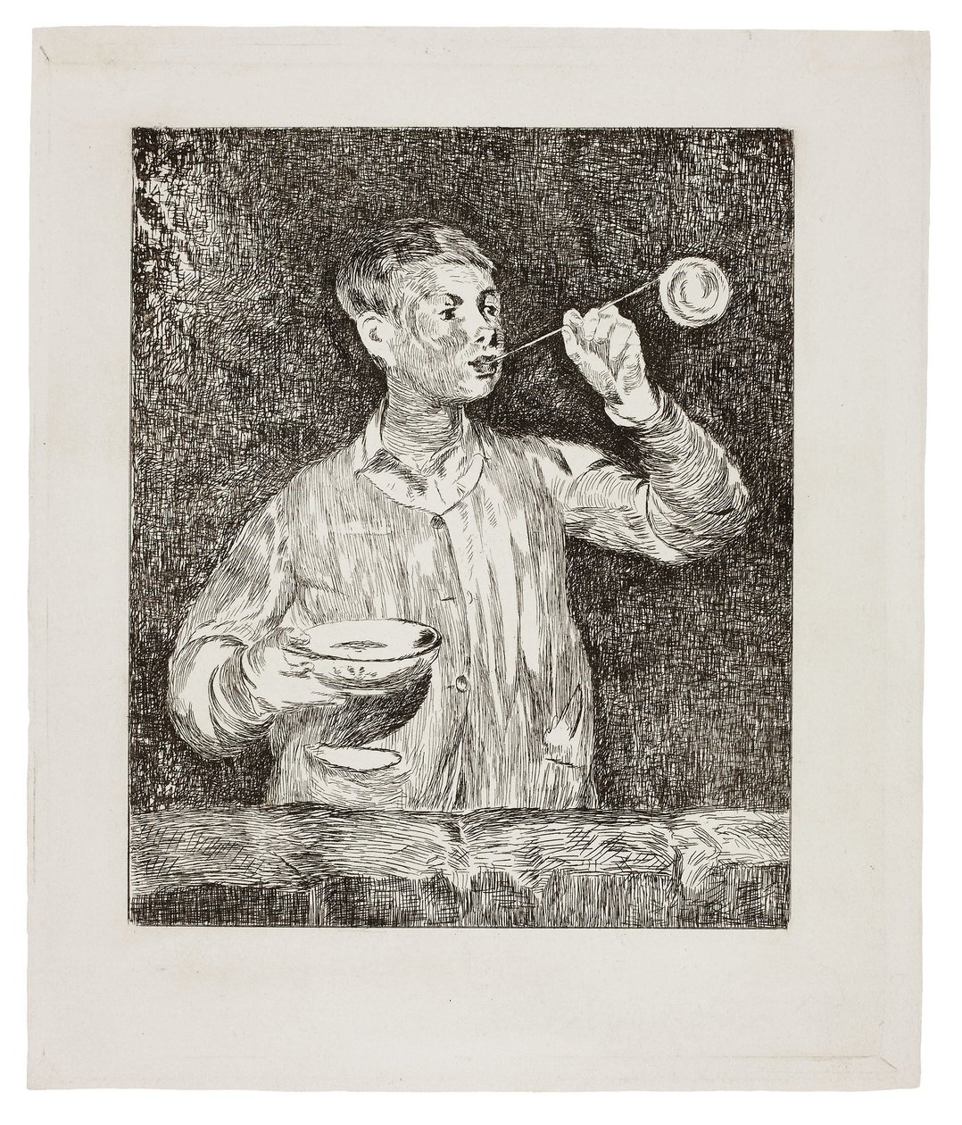 Dreng blæser sæbebobler af Édouard Manet