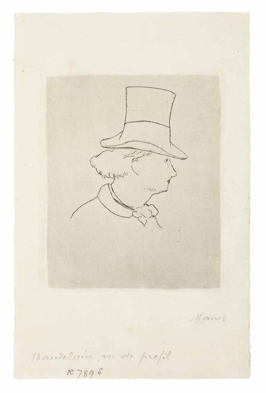 Charles Baudelaire, I profil II af Édouard Manet