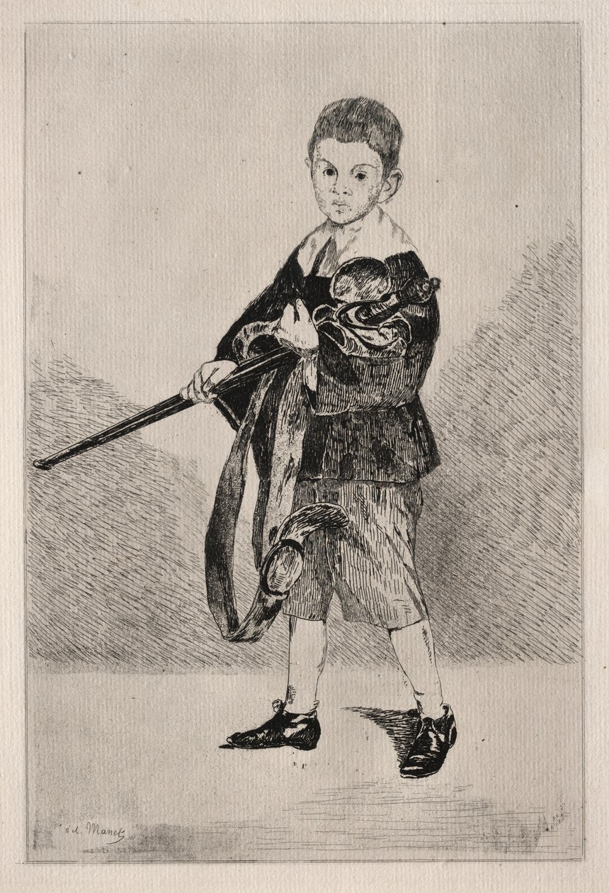 Barn med sværd, vendt til venstre. af Édouard Manet