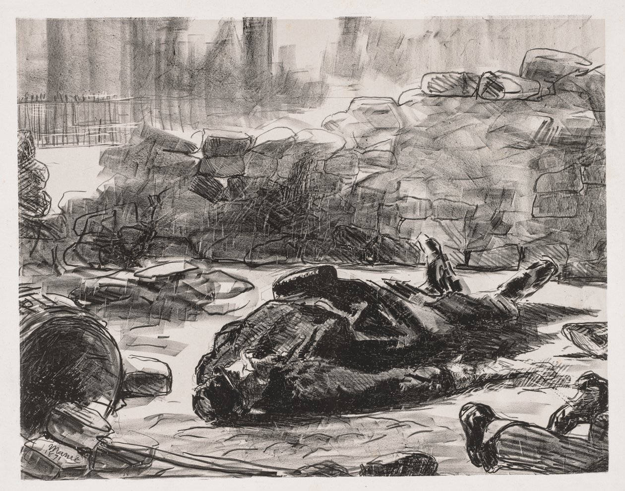 Borgerkrig (scene for Paris kommune) af Édouard Manet