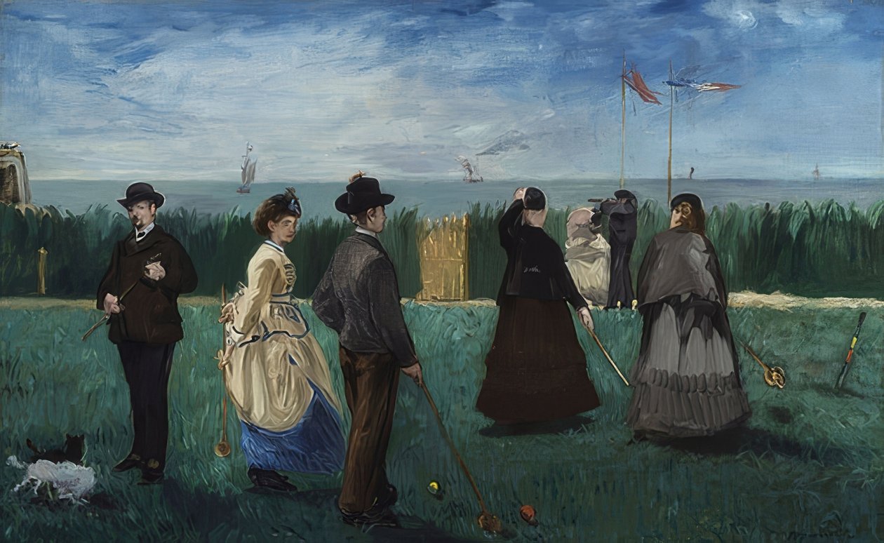 Spillet kroket i Boulogne. Omkring 1871 af Édouard Manet