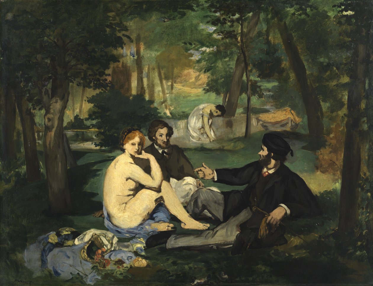 Frokost på græsset, 1863 (skitse) (se også 2310) af Édouard Manet