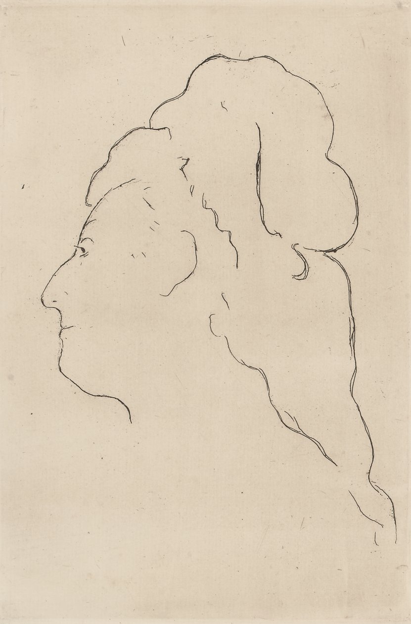 Eva Gonzales, profil drejet til venstre, 1870 af Édouard Manet