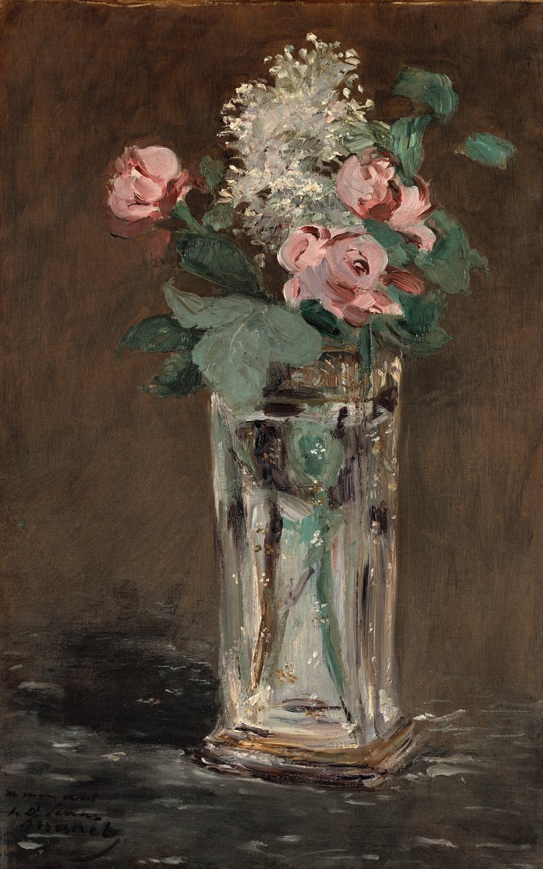 Blomster i en krystalvase af Édouard Manet