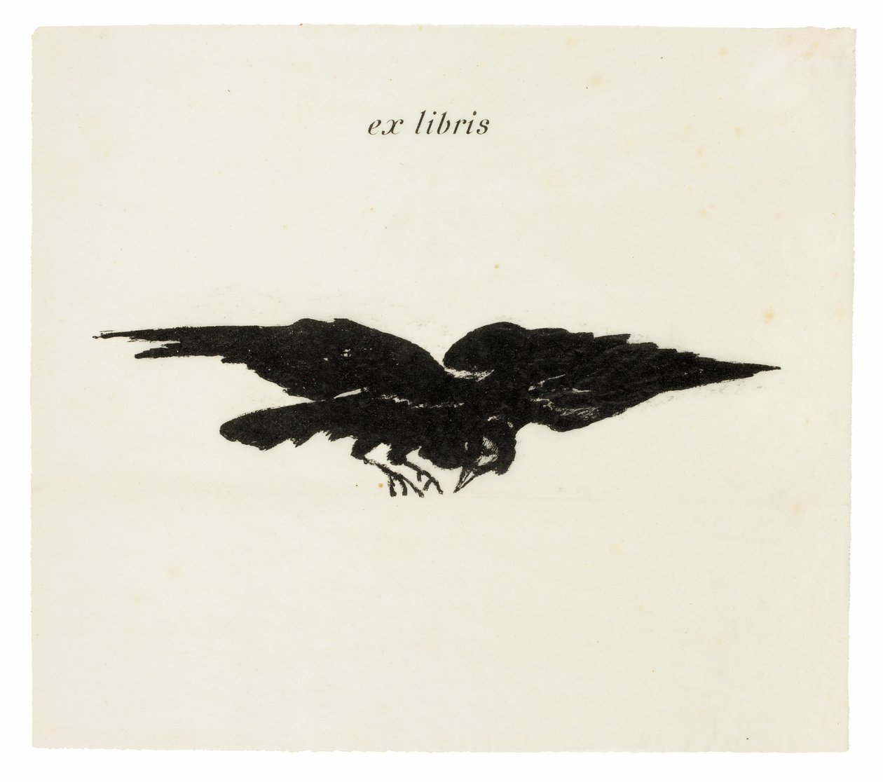 Flying Raven: ex libris, fra The Raven (Le Corbeau) af Édouard Manet
