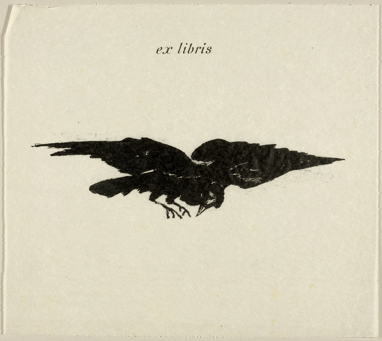 Flying Raven: ex libris, fra The Raven (Le Corbeau) af Édouard Manet