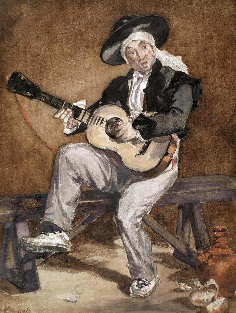 Fransk:  Le Chanteur espagnol Den spanske sanger af Édouard Manet