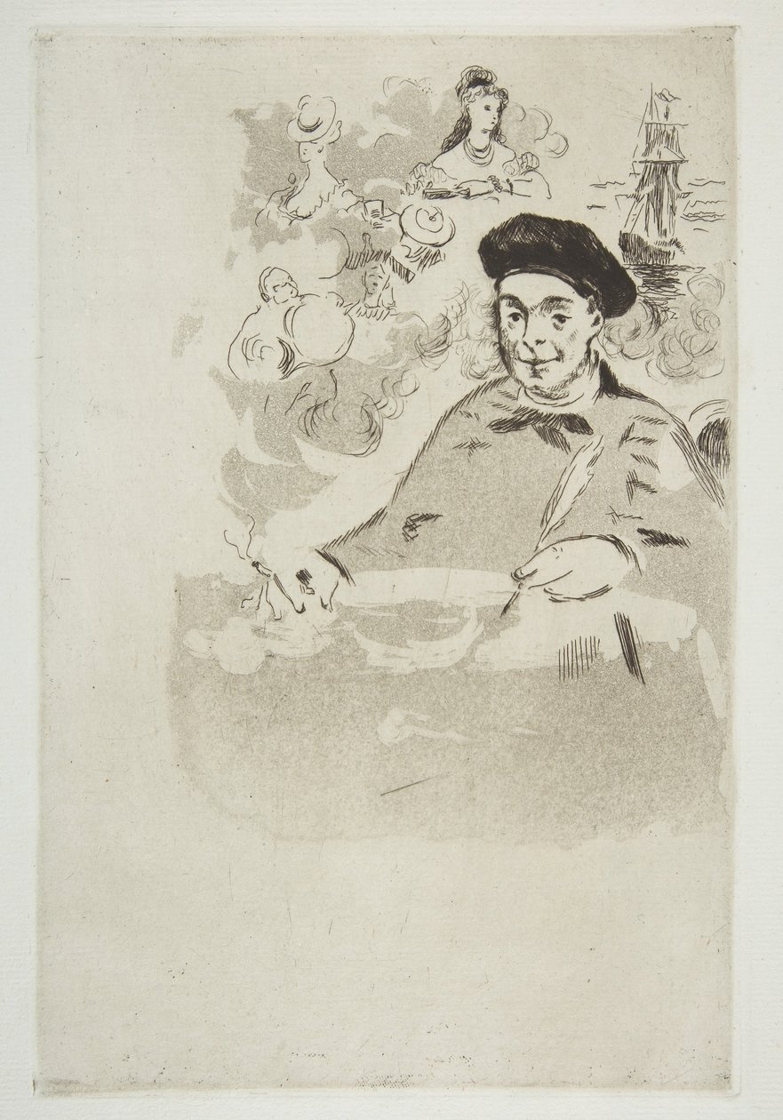 Frontispice til en udgave af Les Ballades af Théodore de Banville, 1874. af Édouard Manet