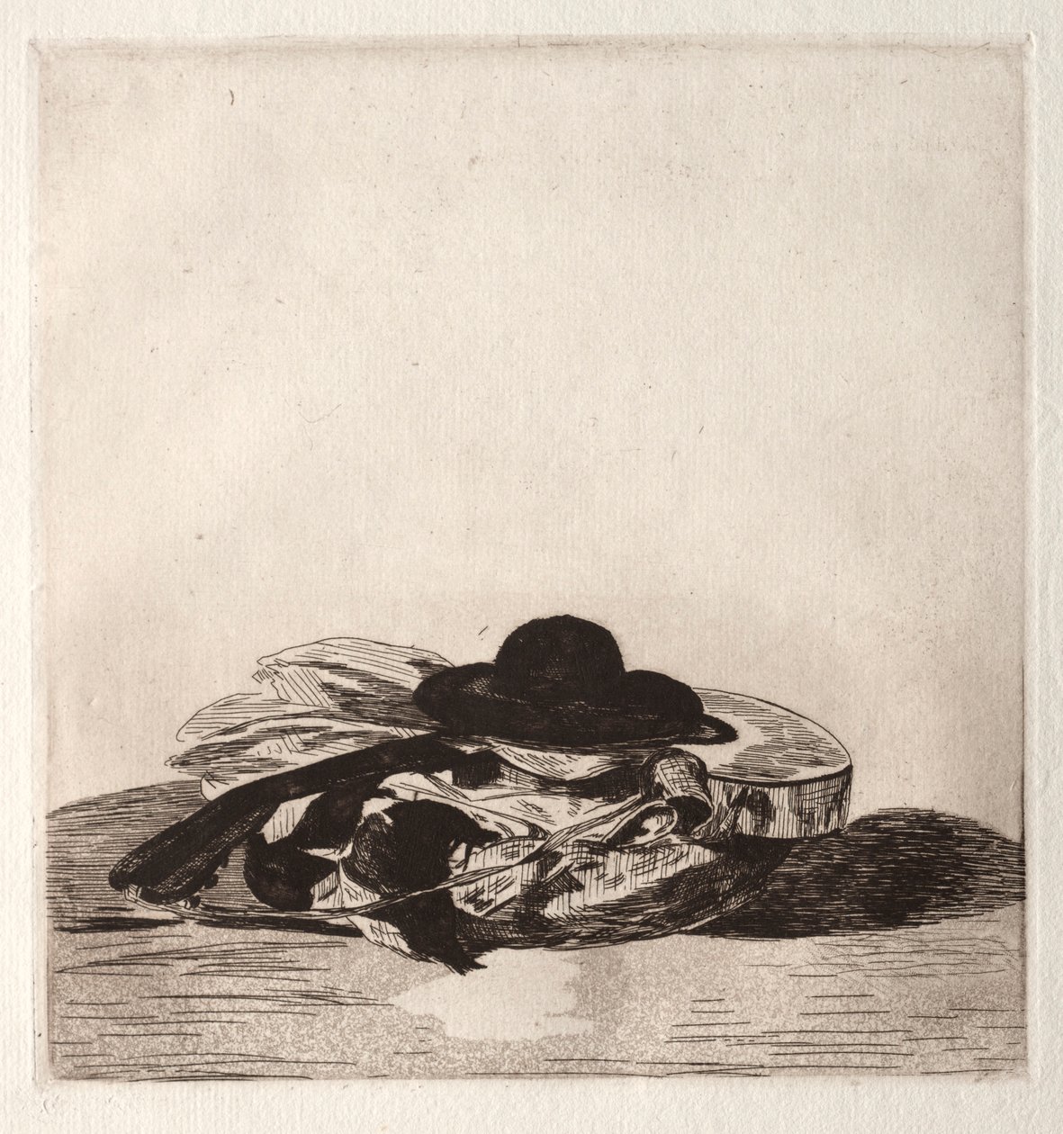 Frontispice til en udgave af Etchings: Hat and Guitar, 1862. af Édouard Manet