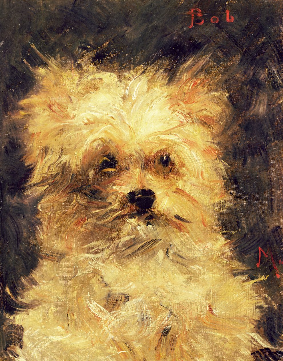 Head of a Dog - Bob, 1876 af Édouard Manet