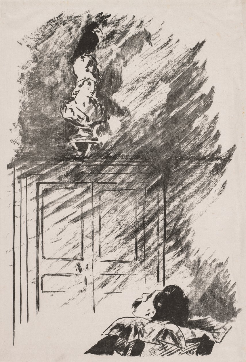 Illustration til The Raven af Edgar Allan Poe af Édouard Manet