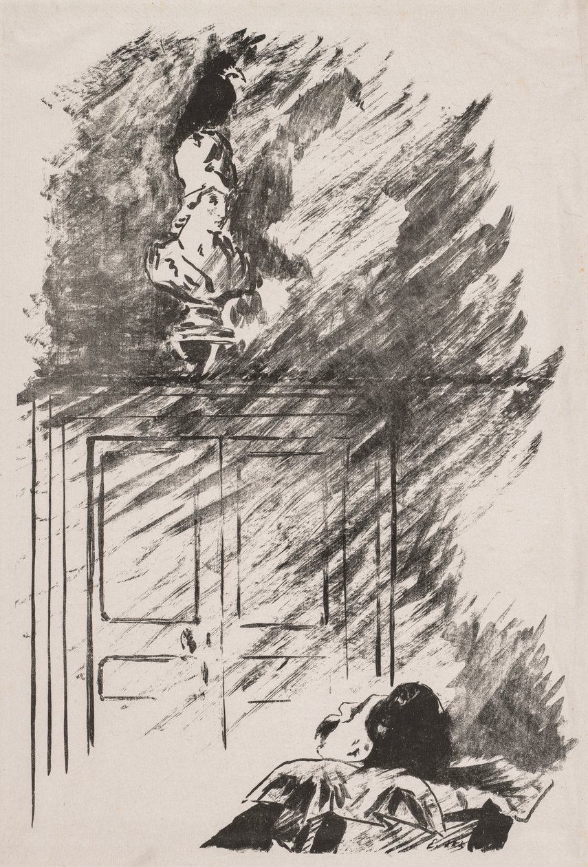 Illustration til The Raven af Edgar Allan Poe. af Édouard Manet