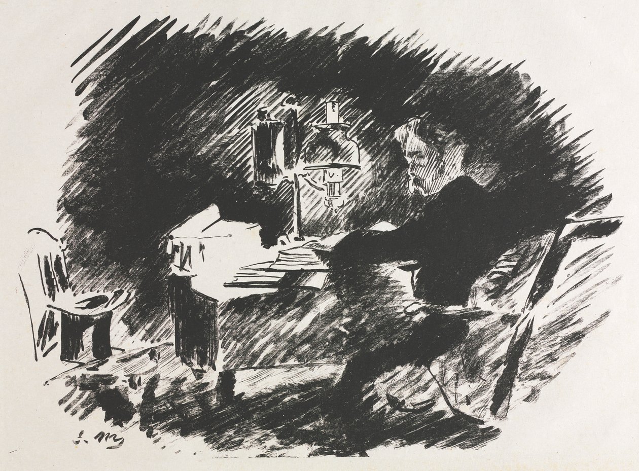 Illustration til The Raven af Edgar Allan Poe. af Édouard Manet