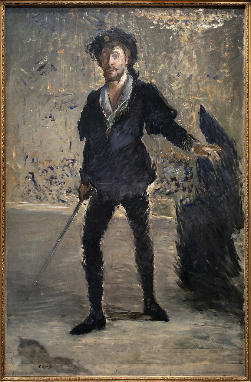 Jean Baptiste Faure (1830-1914) i operaen Hamlet af Ambroise Thomas (1811-1896). Maleri af Edouard Manet (1832-1883), Olie på lærred af Édouard Manet