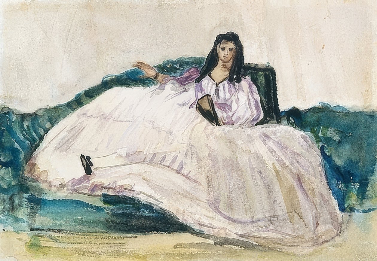 Jeanne Duval - Baudelaires elskerinde. Um 1862 af Édouard Manet