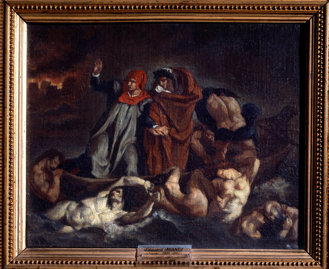 Dantes båd eller Dante og Virgil i underverdenen Maleri af Edouard Manet (1832-1883) af Eugene Delacroix. 1854 søn. 0,38 X 0,46 m Lyon, Museum of Fine Arts. af Édouard Manet