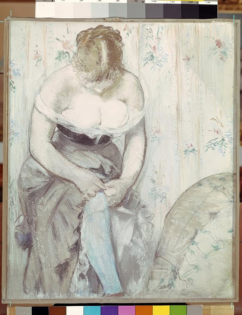 Kvinden med strømpebåndet af Édouard Manet