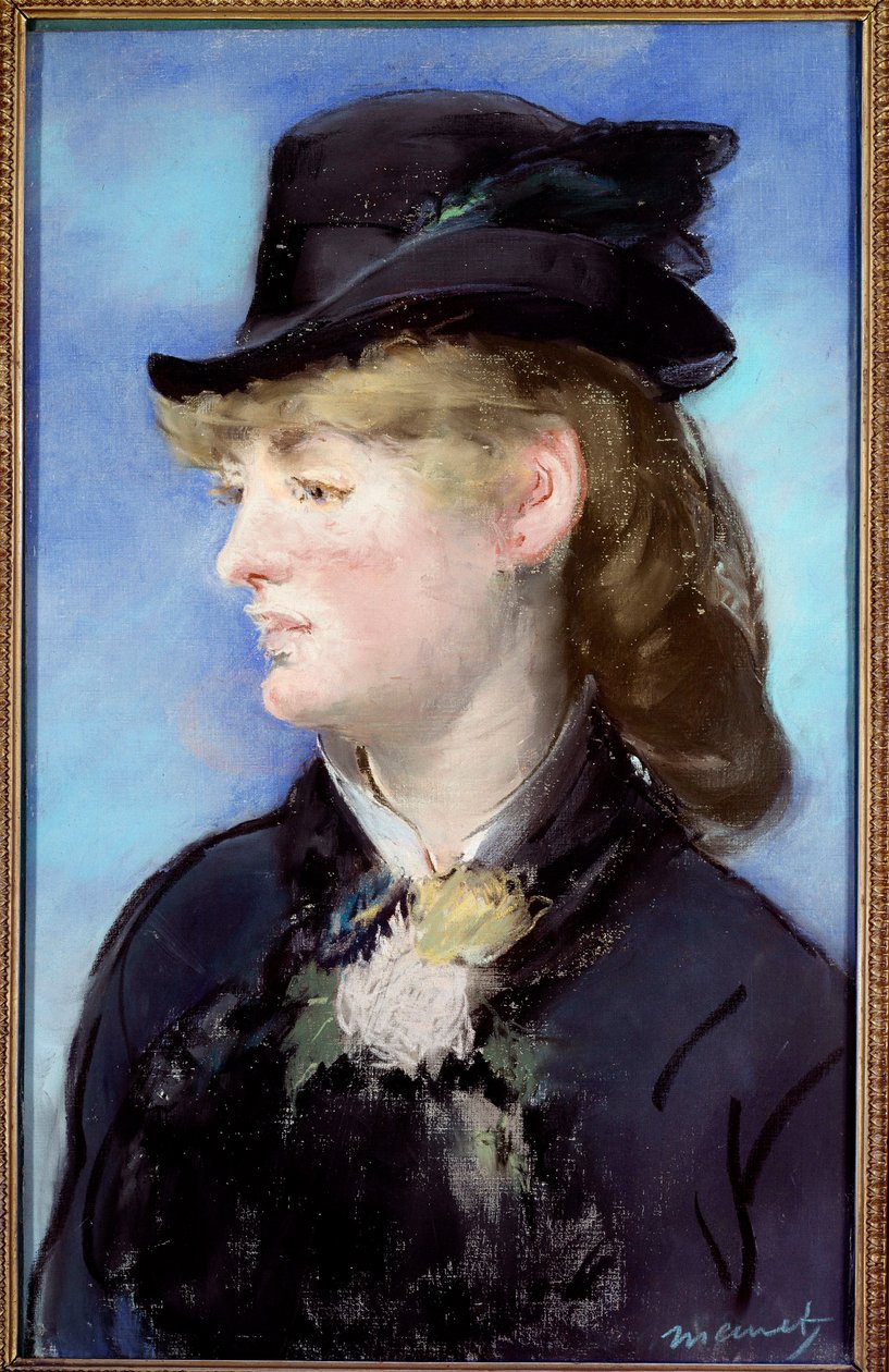 Modellen af ​​servitricen på "bar aux Folies-Bergeres" maleri af Manet Edouard (1832-1883) maler pastel 0,540 m. - 0,340 m. Dijon, Museum of Fine Arts - Studie af barpigen til Le Bar des Folies Bergeres af Édouard Manet
