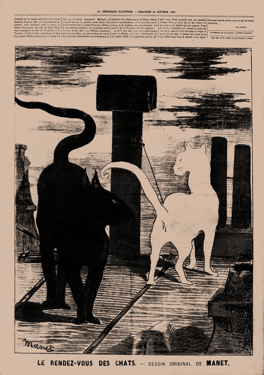 Kattenes møde, 1869. af Édouard Manet