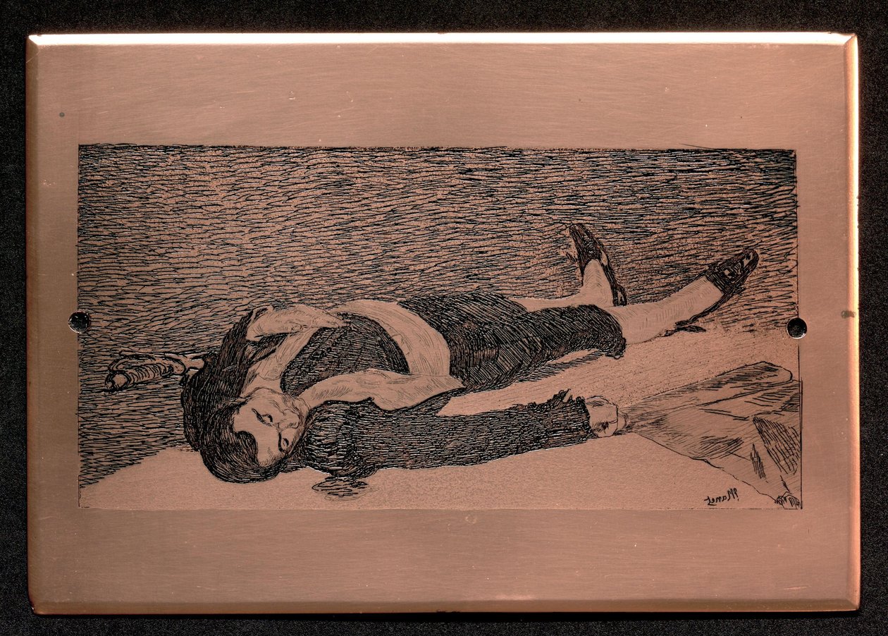 Der tote Torero: gravierte Platte af Édouard Manet