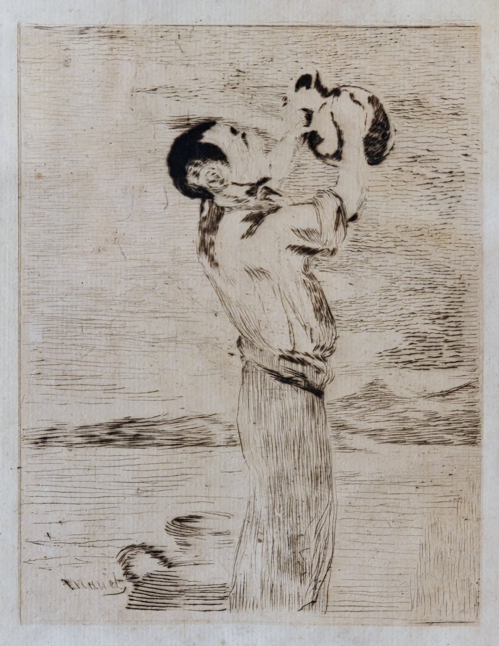 Vanddrikkeren (ætsning og tørpunkt) af Édouard Manet