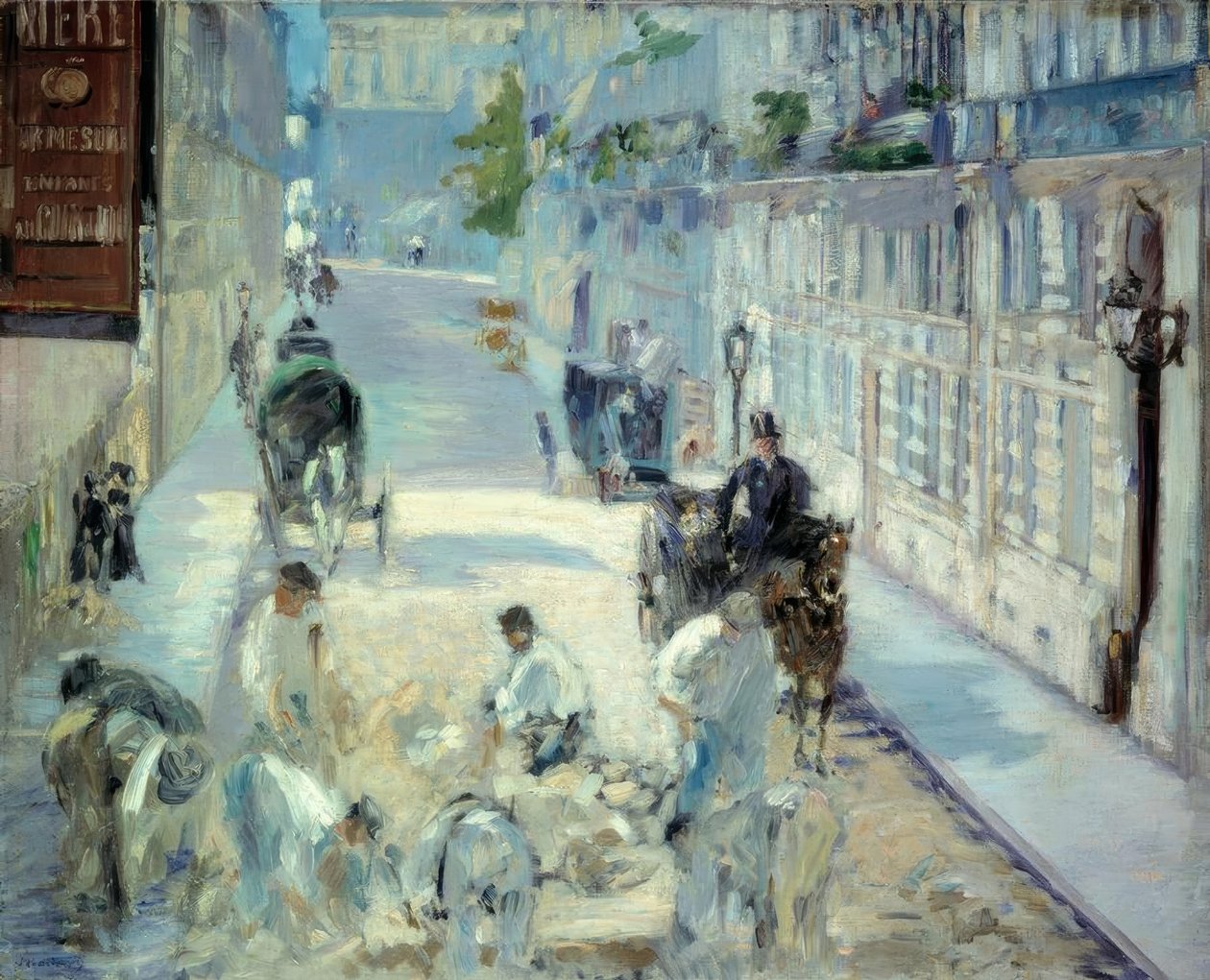 Brolæggere Rue Mosnier af Édouard Manet