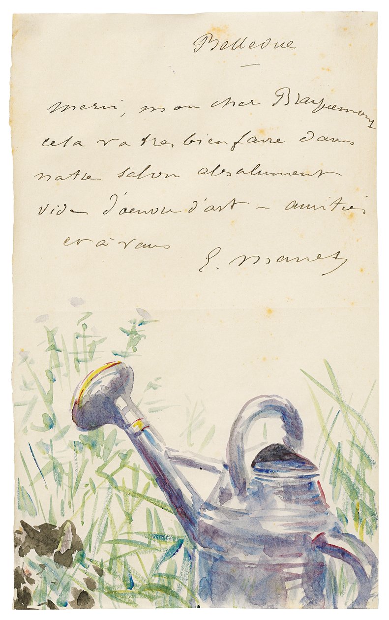 Brev til Félix Bracquemond, oktober 1880 af Édouard Manet