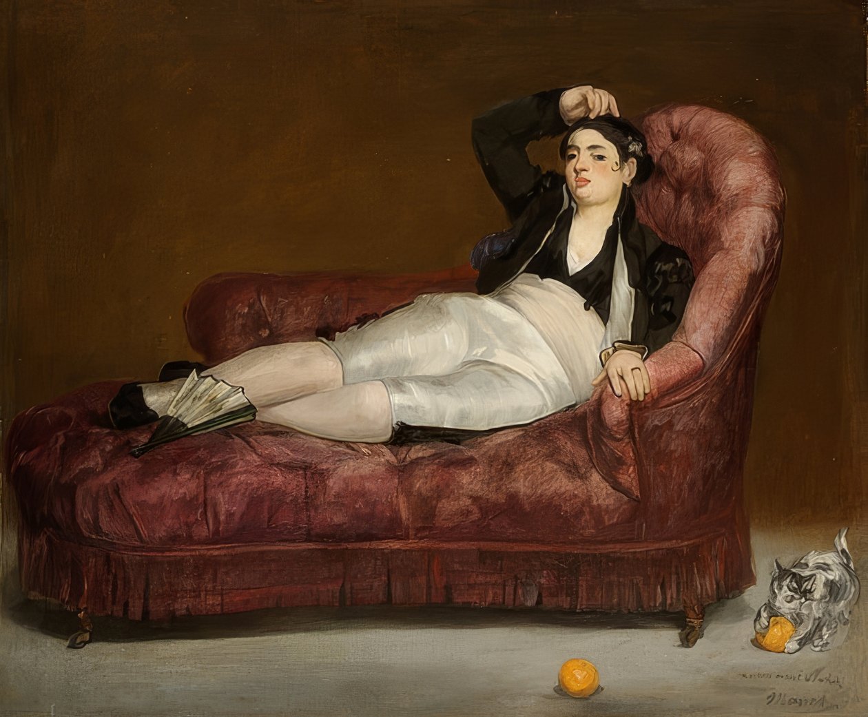 Tilbagelænet ung kvinde i spansk kostume. 1862-63 af Édouard Manet