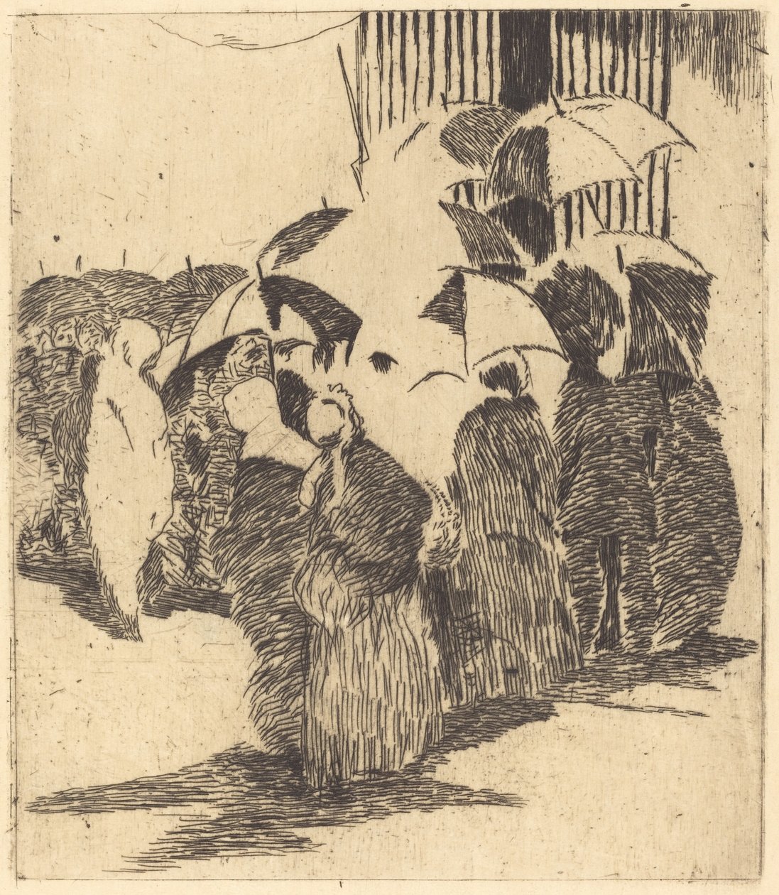 Kø foran slagterbutikken af Édouard Manet