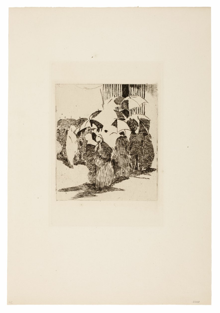 Kø foran slagterbutikken af Édouard Manet