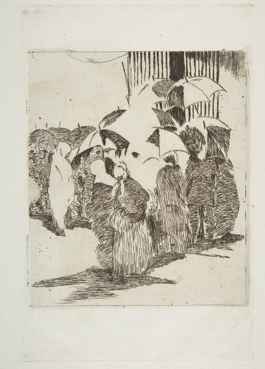Linje foran Slagterforretningen, 1870-71. af Édouard Manet