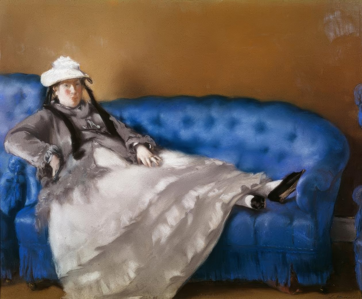 Madame Manet på den blå sofa af Édouard Manet