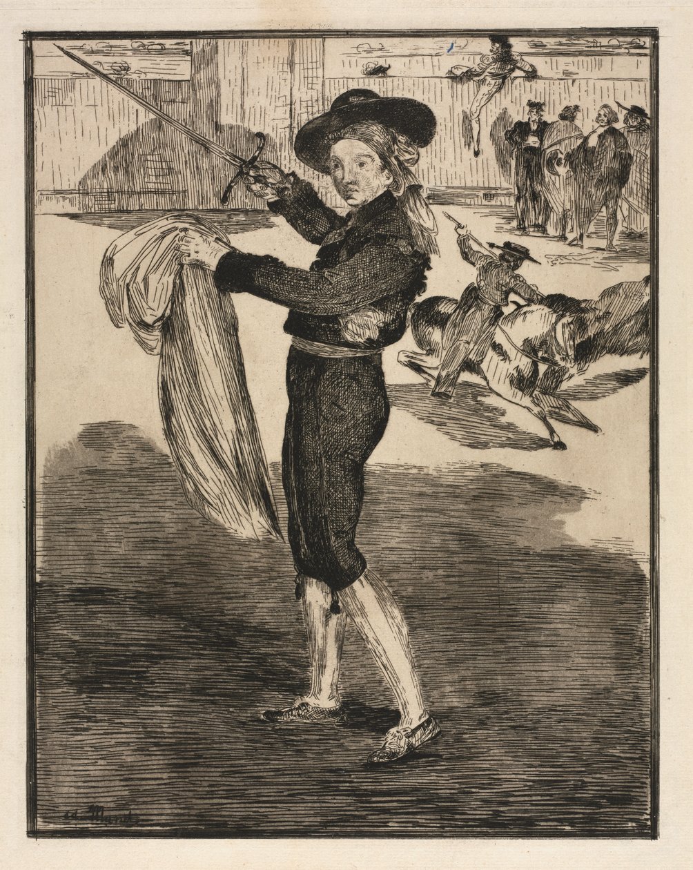 Mille, Victorine i Espada-dragt (radering og akvatinte) af Édouard Manet
