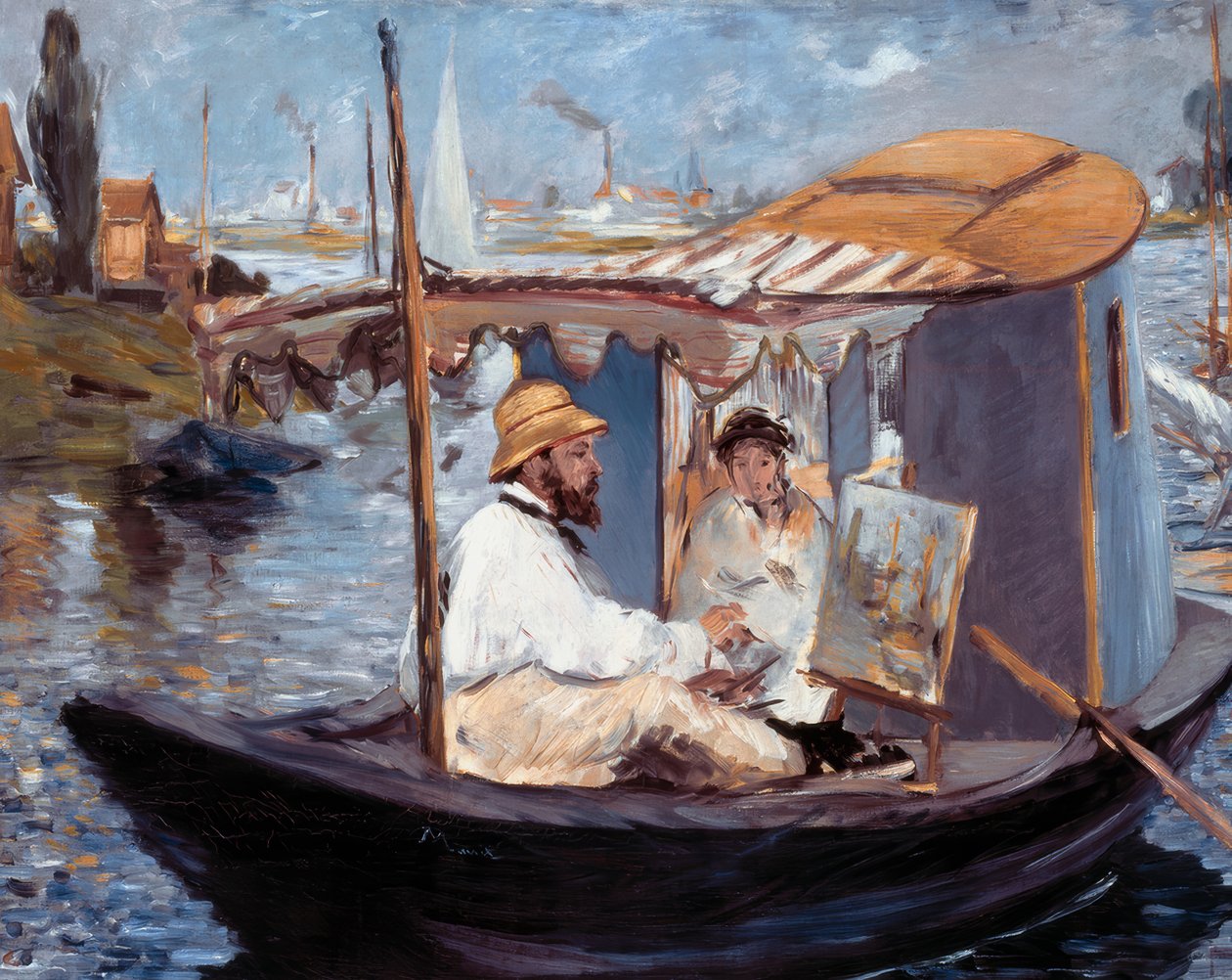 Monet maleri i sit atelier af Édouard Manet