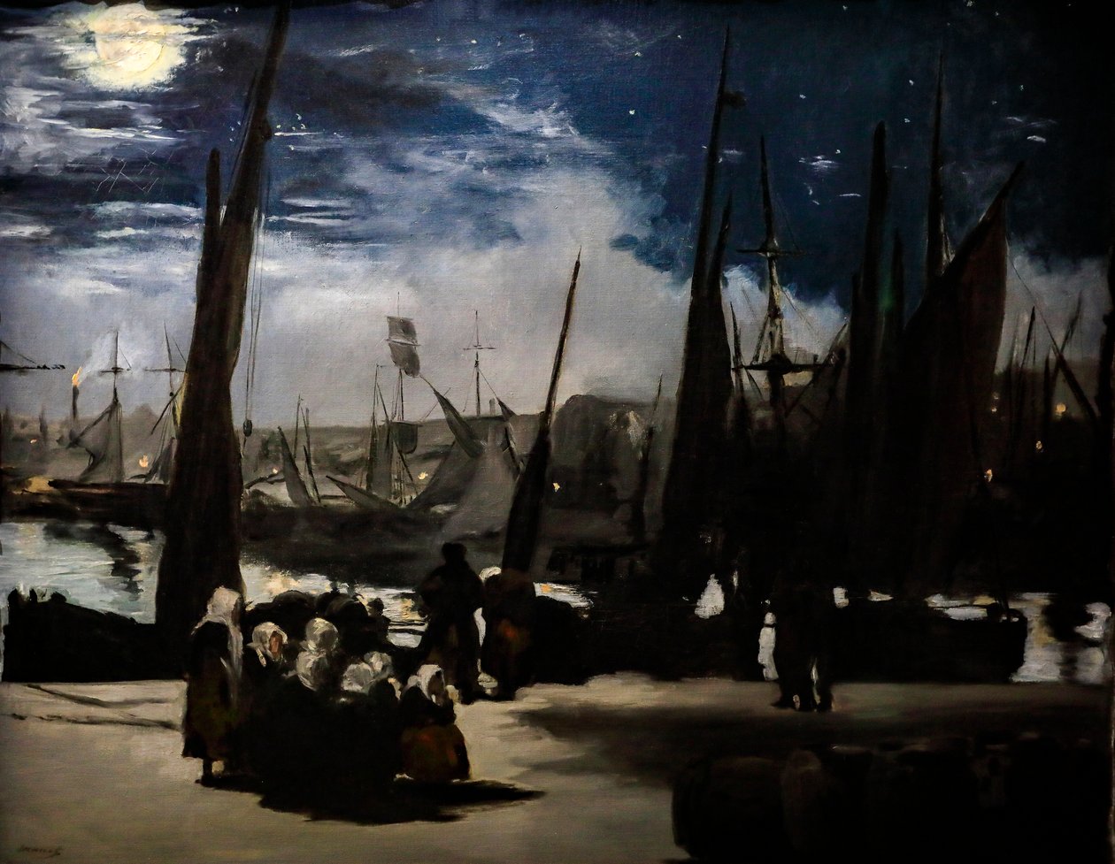 Måneskin på havnen i Boulogne af Édouard Manet